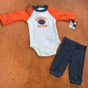 Carter's NB Newborn Boy's Outfit NWT Grandpa's ALL-STAR BRAND NEW!